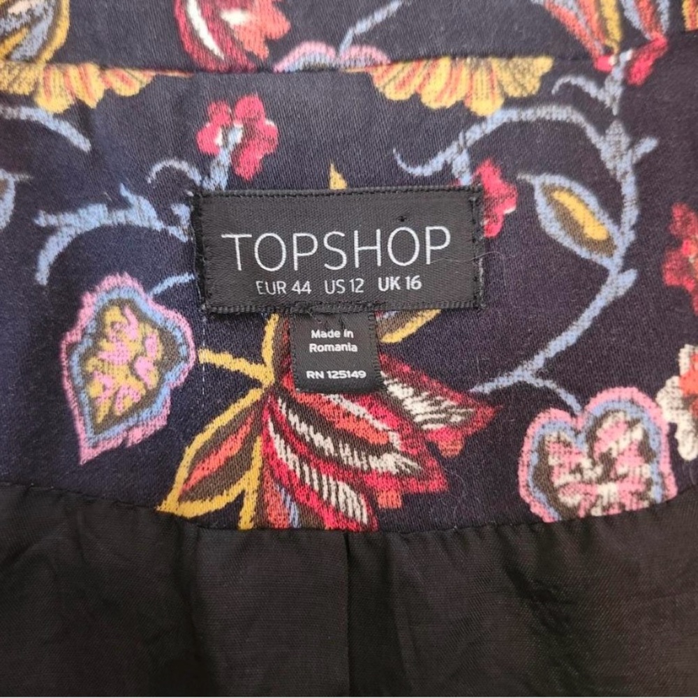 TopShop Floral Women's Jacket Blazer 12 - Picture 3 of 6